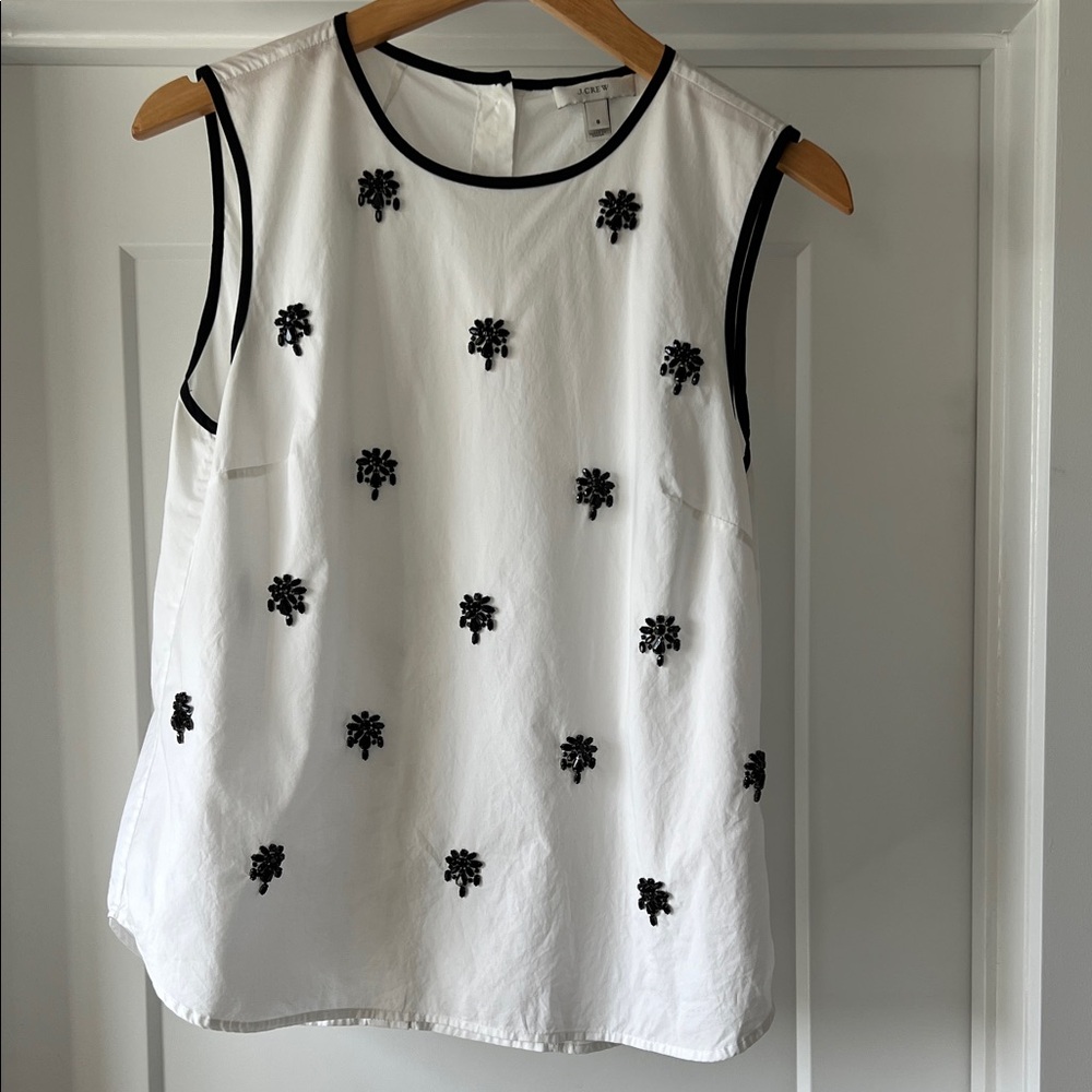 J. Crew Jeweled Sateen Shell